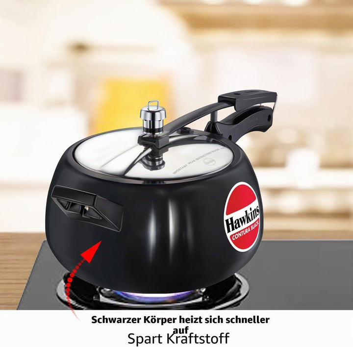 Hawkins CB50 Schnellkochtopf, harteloxiert, 5 l, Schwarz 5 Liter, 5 Liter