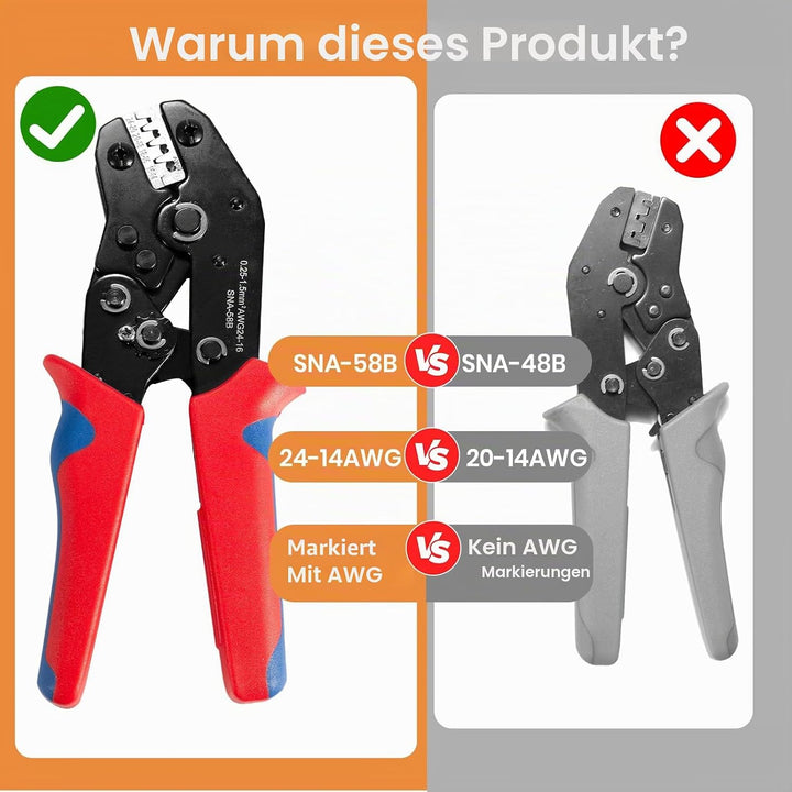 Draht Crimpzange mit Ratsche, Amliber Ratsche Wire Crimper Tool für offene Zylinderklemmenverbinder,