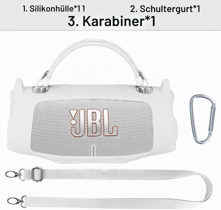 Lebakort Silikonhülle Tragetasche Case für JBL Charge 6 Tragbarer Lautsprecher, mit Schultergurten u