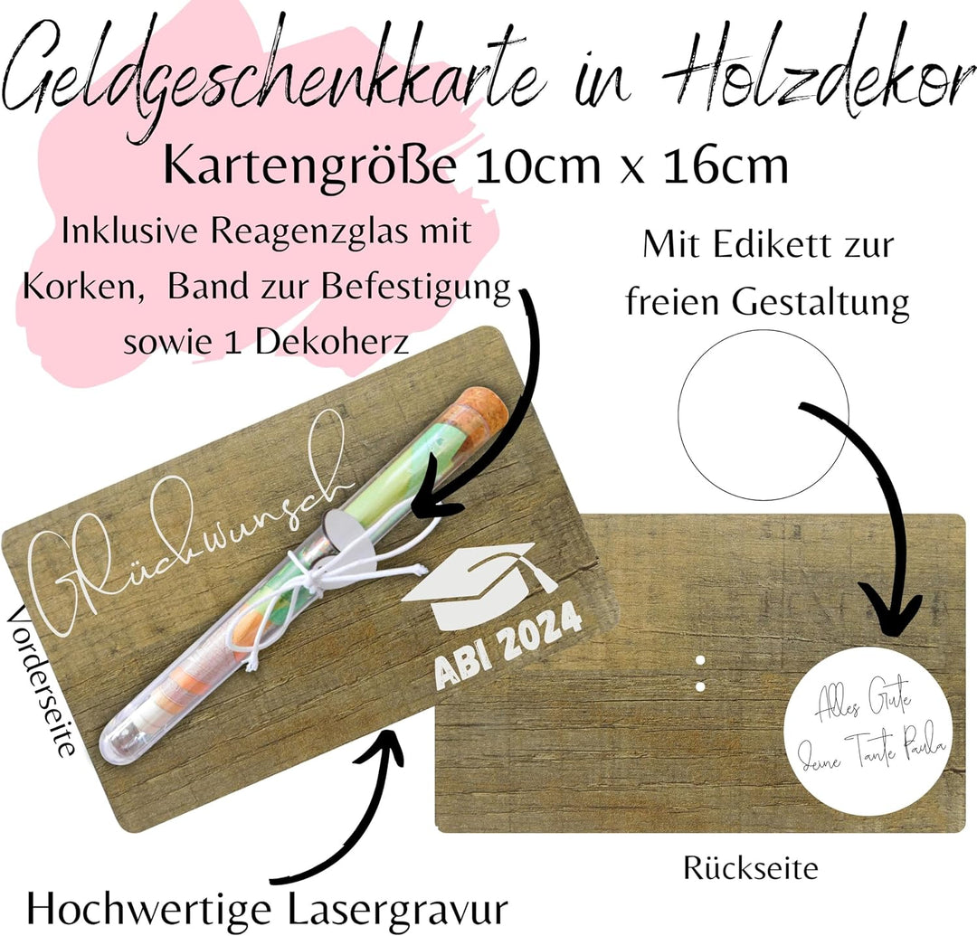 Geldgeschenk Holzkarte Geselle 2026 I Originelles kleines Geldgeschenk I Gesellenprüfung 2026I Geldg