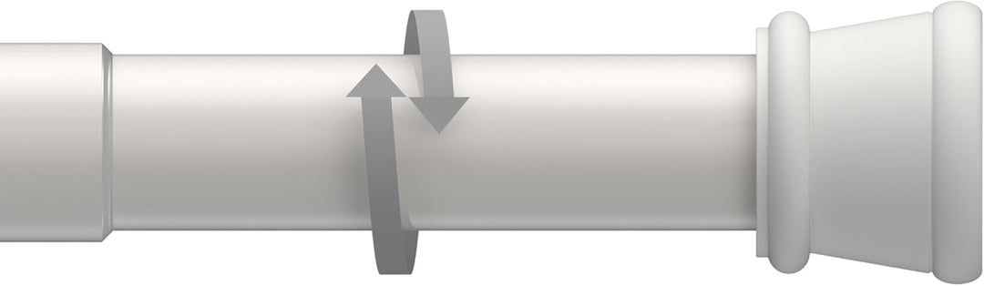 INTERDECO Spannstangen Weiss ausdrehbare Klemmstangen mit Gummistopfen 26/23 mm Ø Tensofix, 125-220