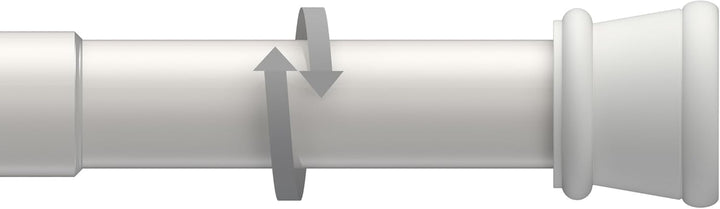 INTERDECO Spannstangen Weiss ausdrehbare Klemmstangen mit Gummistopfen 26/23 mm Ø Tensofix, 125-220