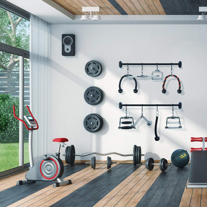 Yes4All LAT-Pull-Down-Kabelaufsatz, Trizeps-Pressstange, V-förmige Stange mit Diamant-Rändelgriff, B