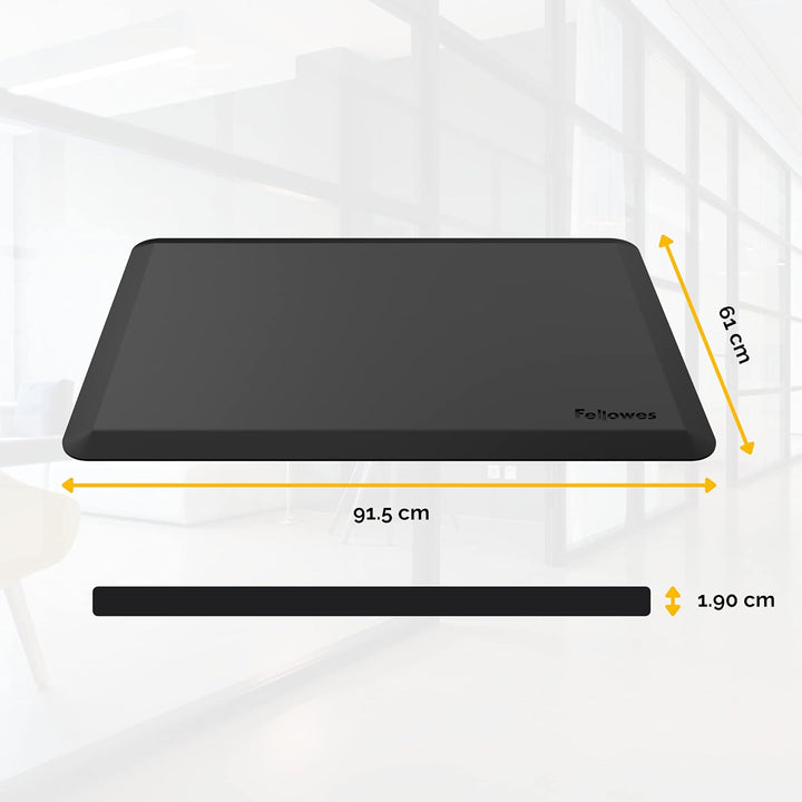 Fellowes Anti-Ermüdungsmatte für Steharbeitsplätze, ergonomisch, für Büro und Home Office Schwarz Ma