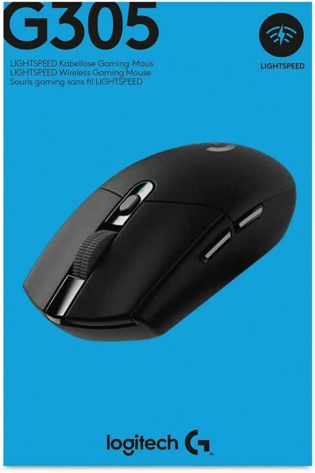 Logitech G305 LIGHTSPEED kabellose Gaming-Maus mit HERO 12K DPI Sensor, Wireless Verbindung, 6 progr