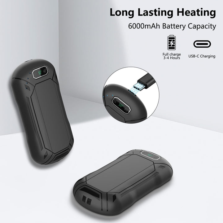 2 Pack Handwärmer Elektrisch, 6000 mAh Wiederaufladbar Magnetisch Taschenwärmer 3 Einstellungen, Tra