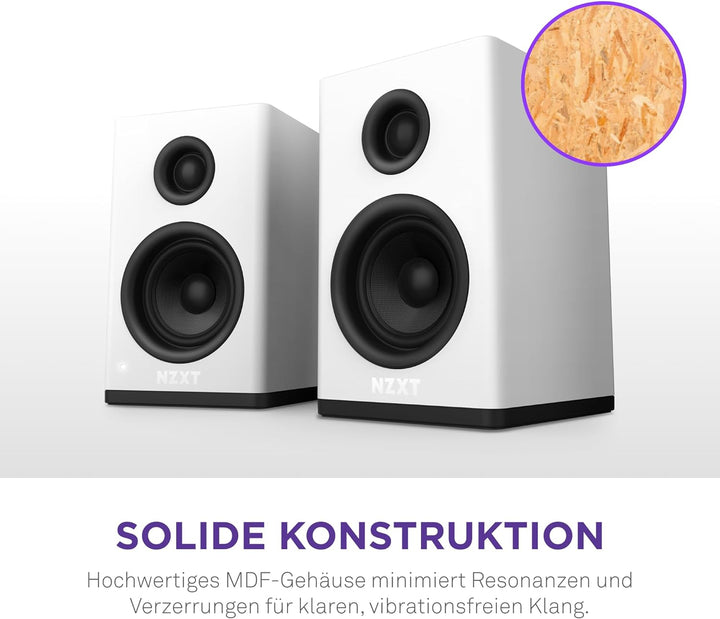 NZXT Relay PC-Gaming-Desktop-Lautsprecher –AP-SPKW2-EU - Full-Range-Sound – 80 Watt – Hoher Dynamikb