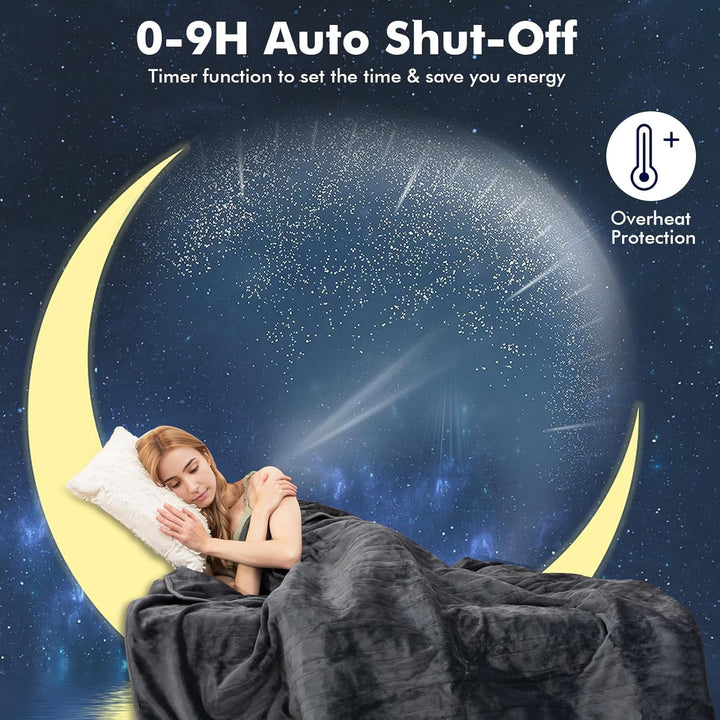 RELAX4LIFE Heizdecke, Wärmedecke mit Abschaltautomatik, Beheizbare Decke 9 Heizstufen 1-9 Timer, Ele