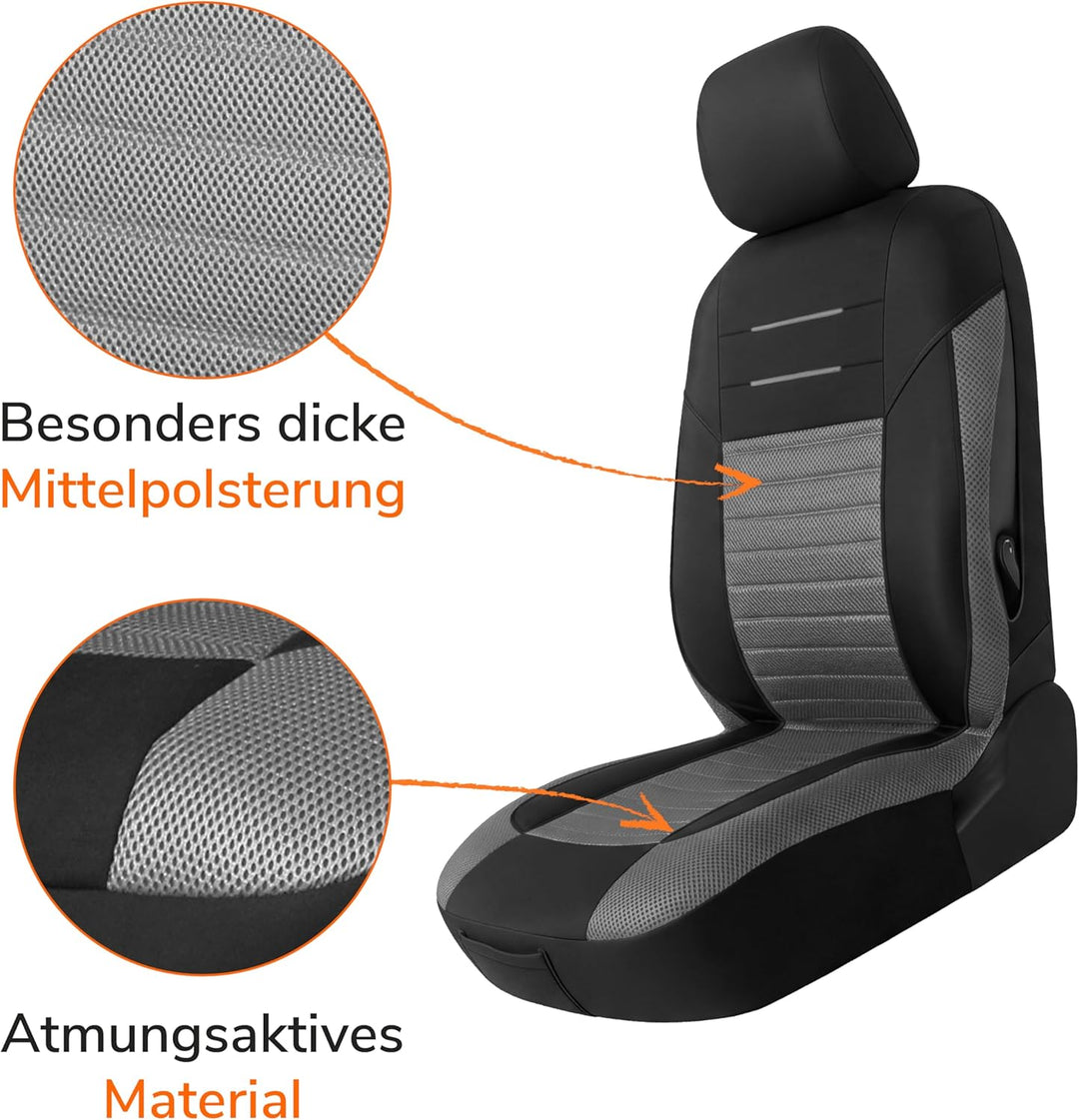 Upgrade4cars Autositzbezüge Set Universal Version 2026 | Auto-Schonbezüge für die Vordersitze & Rück
