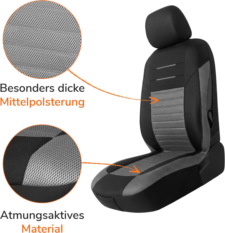 Upgrade4cars Autositzbezüge Set Universal Version 2026 | Auto-Schonbezüge für die Vordersitze & Rück
