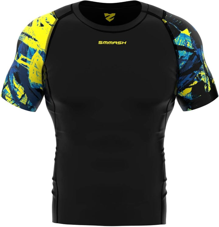 SMMASH Kompressionsshirt für Herren Compression Shirt Kurzarmshirt Sportshirt Funktionsshirt XS Cray