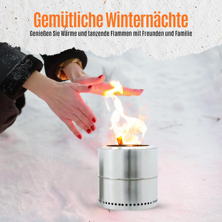 Feuerstelle, Feuerkorb, Feuertonne, Ø 37 cm, Deko für Garten,Terrasse und Balkon,Für Pellets/Holz, E