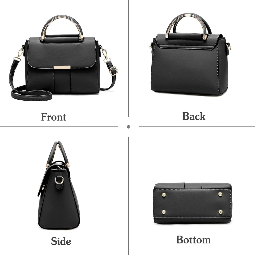 PORRASSO Damen Schultertasche Mode Handtasche PU Leder Top Griff Tasche Umhängetasche Schöne Henkelt