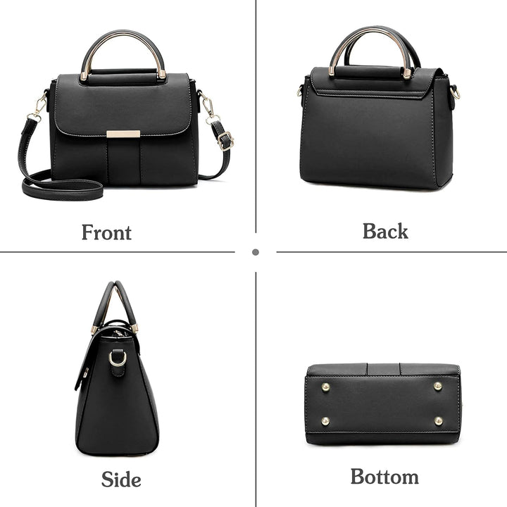 PORRASSO Damen Schultertasche Mode Handtasche PU Leder Top Griff Tasche Umhängetasche Schöne Henkelt