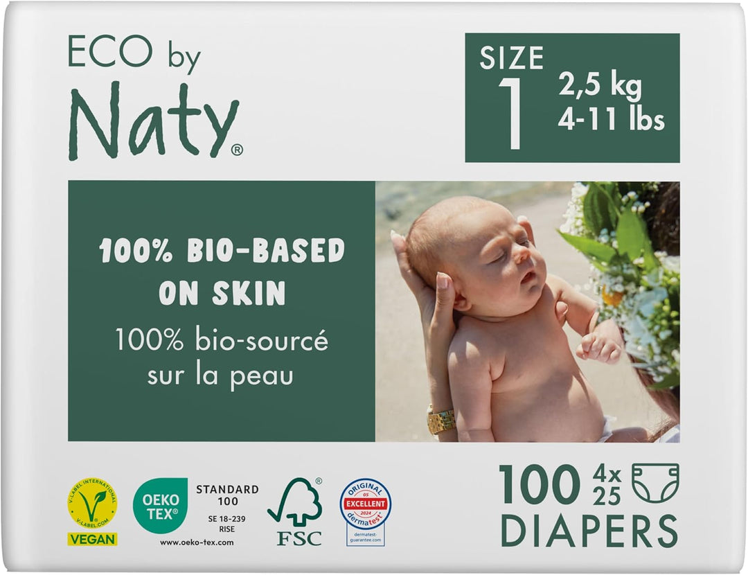Eco by Naty Baby Öko Windeln - umweltfreundliche Premium-Bio Windeln aus pflanzenbasierten Materiali