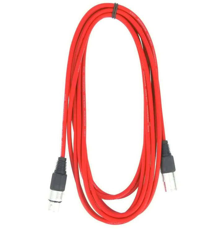 Paccs 10 Stück 5 m Mikrofonkabel Rot XLR Stecker male auf XLR Buchse female - Symmetrisch Audio Kabe