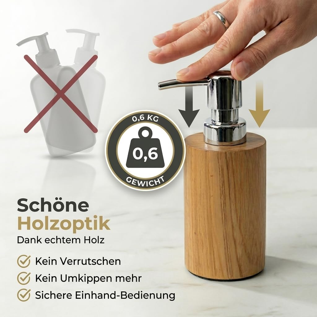 Schöner Holz SEIFENSPENDER Bad Badezimmer Seife09