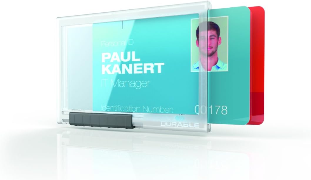 Durable Kartenhalter Pushbox Duo, 10 Stück, transparent, 892119 Für 2 Karten ohne Befestigung, Für 2