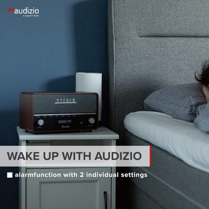 Audizio Corno - Retro Radio, DAB Plus Radio Bluetooth, Alarmfunktion, Radiowecker, Retro UKW-Radio,