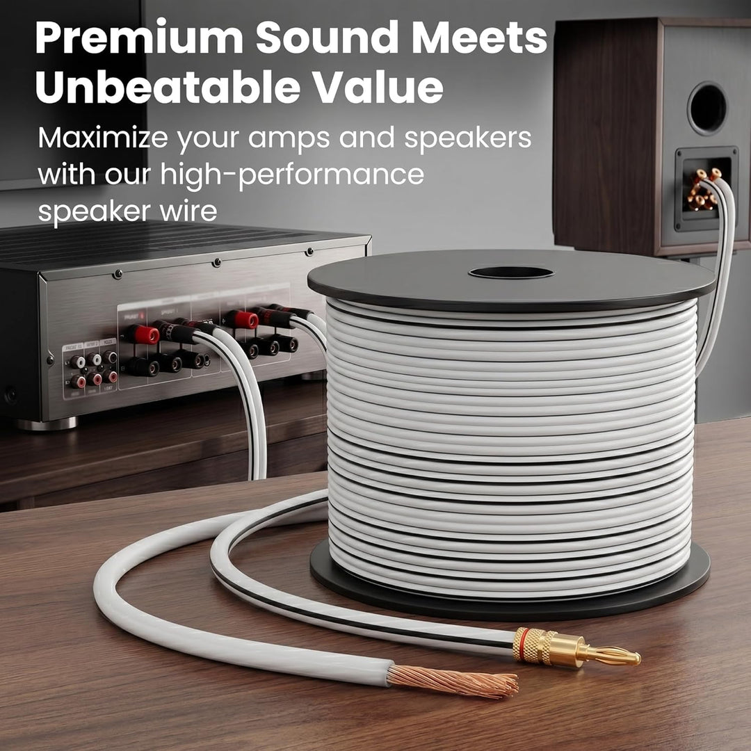 GearIT Pro Series 14 AWG Lautsprecherkabel (15,24 m), ideal für Heimkino-Lautsprecher und Autolautsp