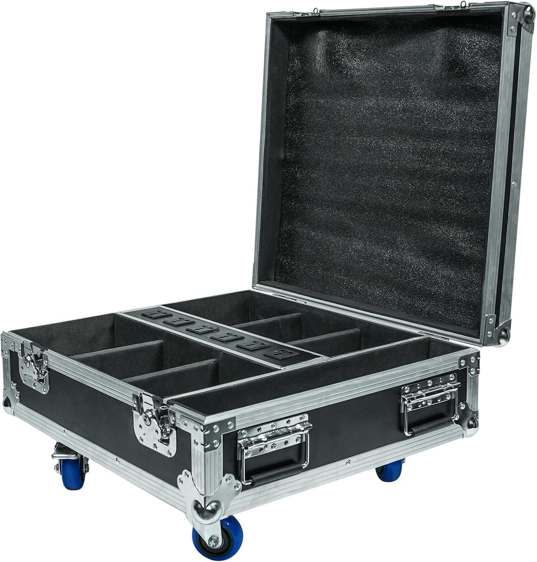 PUZILOZA Flightcase - Tragbarer Koffer Transportkoffer Transportboxen für 6PCS 108W APP Akku LED par