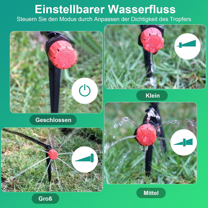 315PCS Bewässerung Garten Set 60+15M DIY Garten Bewässerungssystem Gartenbewässerung Pflanzen Bewäss