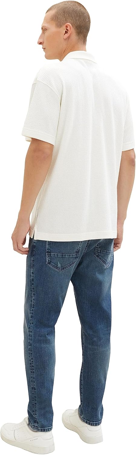 TOM TAILOR Herren Troy Slim Jeans 33W / 34L 10123 - Destroyed Mid Stone Blue Denim, 33W / 34L 10123