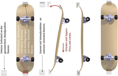Clipboart® Standard Wandhalterung - Halterung - Snowboard - Wakeboard - Kiteboard - Balanceboard - W
