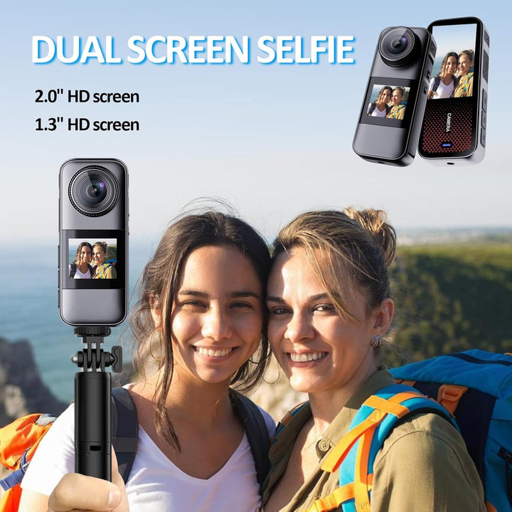 Xilecam Dual Screen Action Cam Helmkamera mit 32GB Speicherkarte und diversem Zubehör wasserdichte K