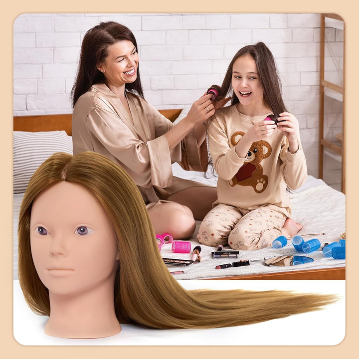 Neverland Beauty 71 cm Trainingskopf mit 60% Echthaar, Friseur-Mannequin-Kopf, Kosmetologie-Puppenko