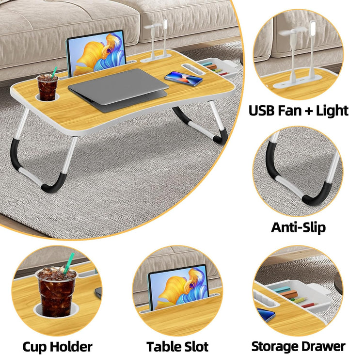 Ferghana Klappbarer Laptop-Schreibtisch Klappbar,Tisch 60x40cm Leichtes Bett Schreibtisch Engineerin
