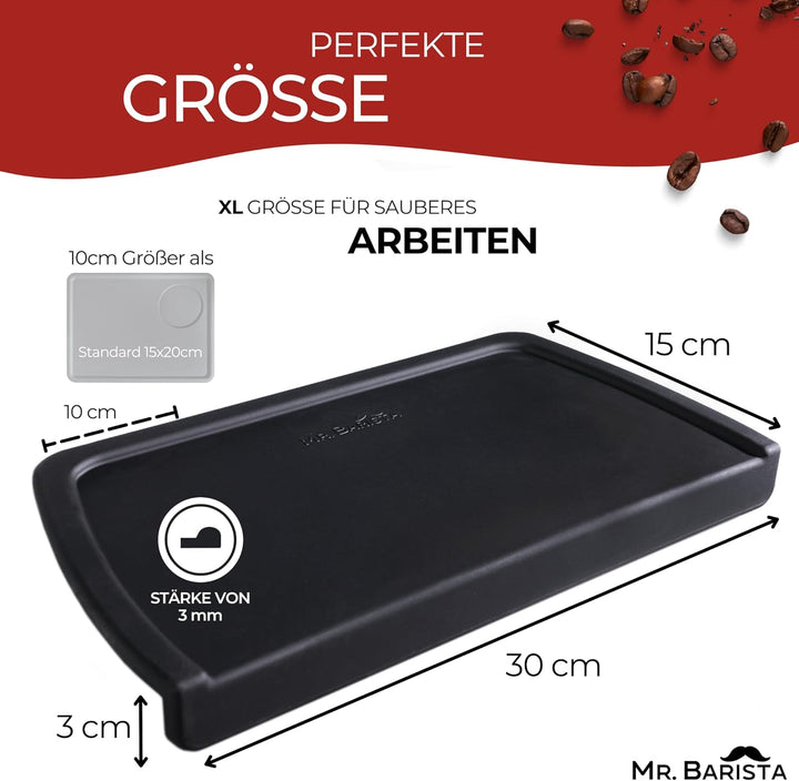 Mr. Barista® Professionelle Barista Silikonmatte mit Kante- Tamping Matte für Siebträger, Barista Zu