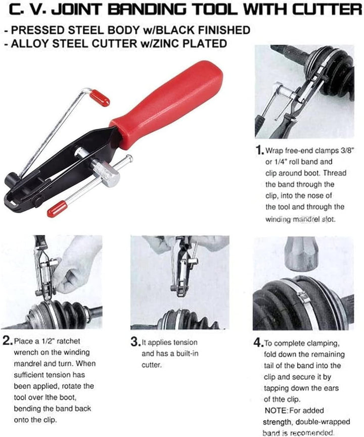 2pcs CV Joint Clamp Set Metallohrtyp Boot Banding Zangen Werkzeug für die Automobilherstellung