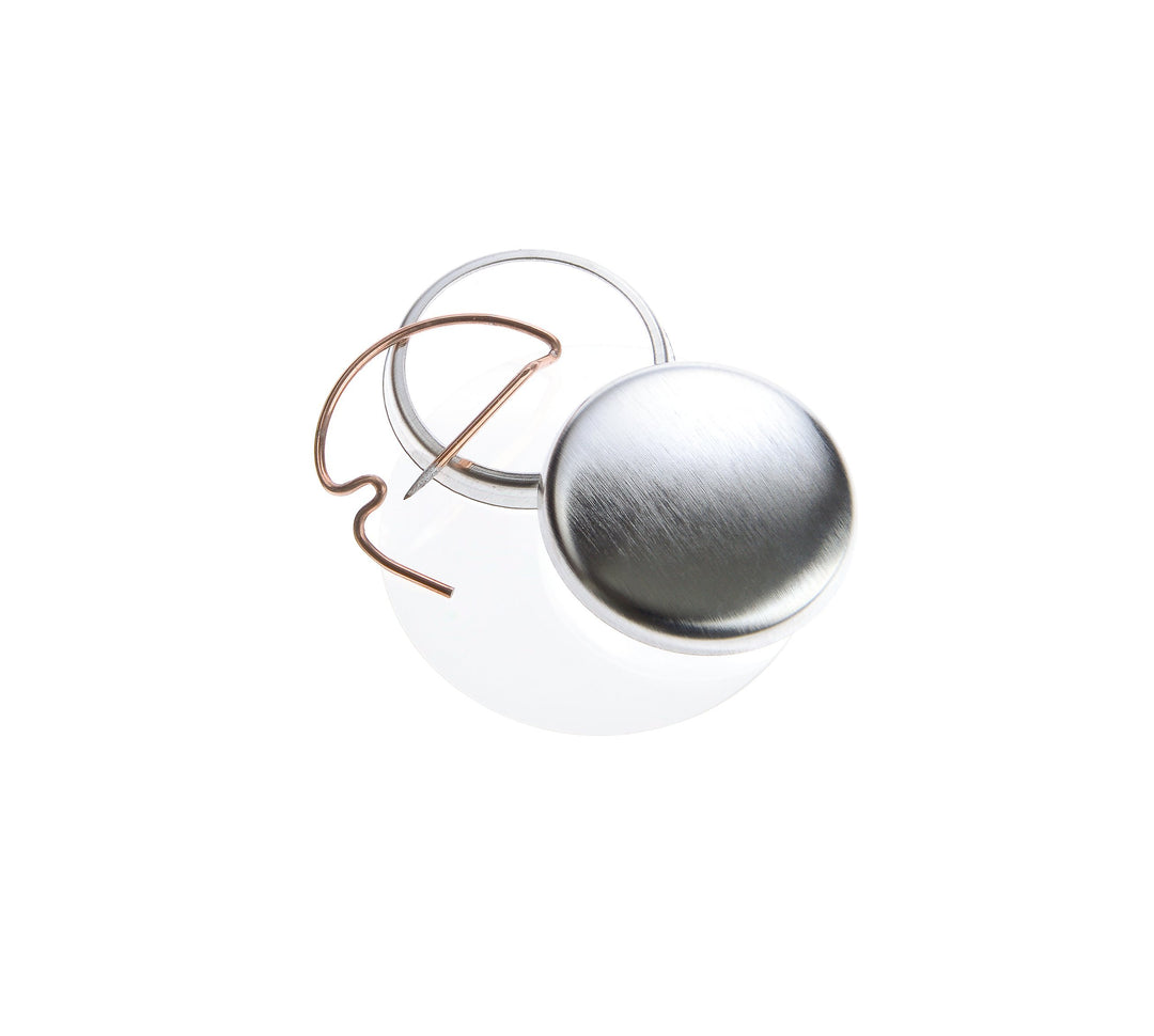 Buttonrohlinge 25mm (500 Stück) mit Bogennadel für Badgematic Buttonmaschine, 500