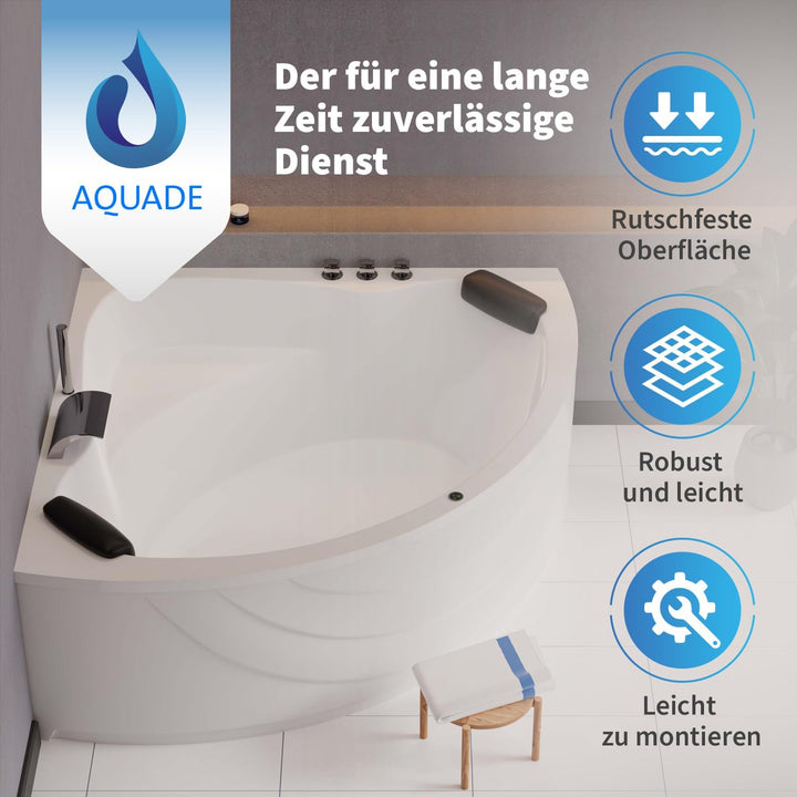 AQUADE Acryl Eckbadewanne 150x150 Komplettset Modell: Koblenz/Kassel mit Wannenfüssen + Schürze + Ab
