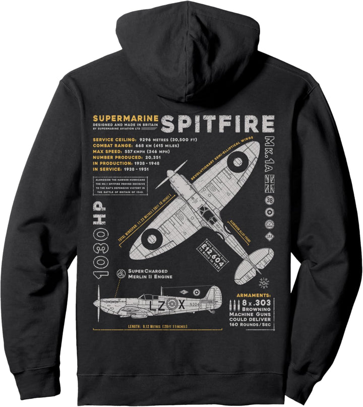 Spitfire Mk.1 | RAF British WWII Supermarine Fighter Plane Pullover Hoodie