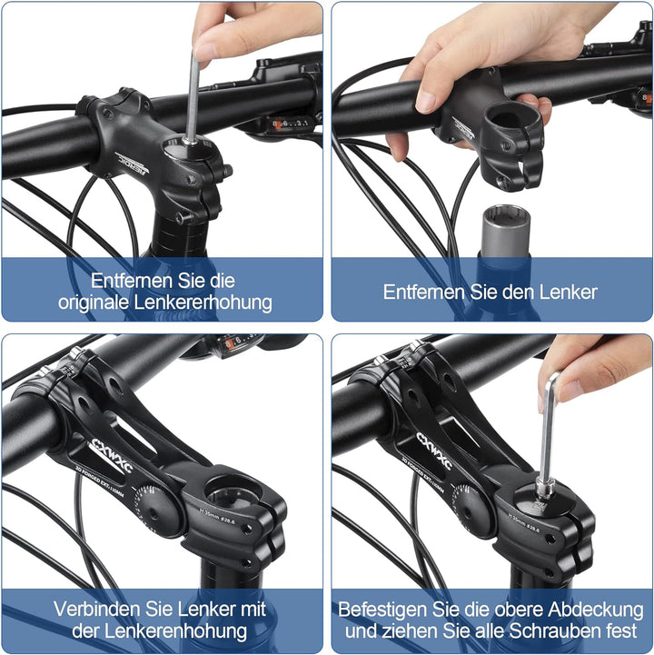 CXWXC Fahrradlenker Vorbau - Verstellbarer Aluminiumlegierungs Lenkererhöhung für MTB, Rennräder, BM