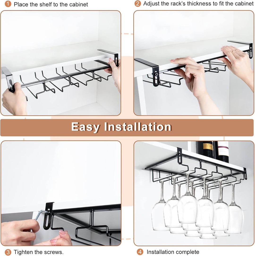 MERYSAN 2 Stück Verstellbares Weinglashalter Gläserhalter aus Metall, stanzfreier Weingläser Aufbewa