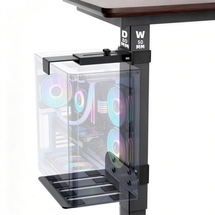 PC Halterung Unter Schreibtisch,Gilt für Tischbeine mit 80 MM X 50 MM | Montage Ohne Bohren, Breite