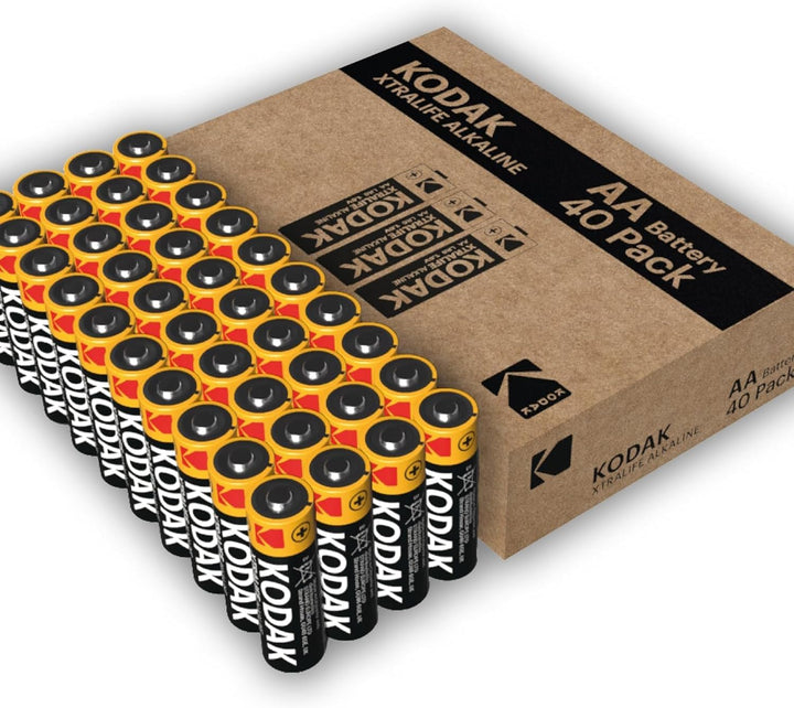 KODAK AA Alkali Batterien 1,5V (40 Stück) Hochleistungsbatterien Bis Zu 145% längere Lebensdauer, 10