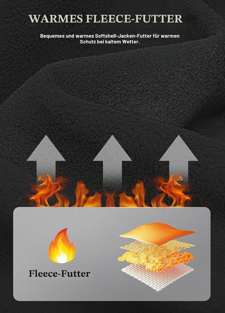 ATLASLAVA Damen Softshelljacke Wasserdichte Atmungsaktive Leichte Fleece Kapuze Übergangsjacke Laufe