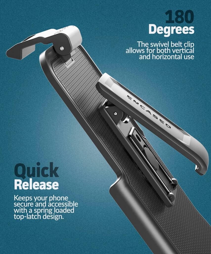 Encased Magnetische Schutzhülle für iPhone 14 Pro Max Hülle mit Gürtelclip Holster, kompatibel mit M