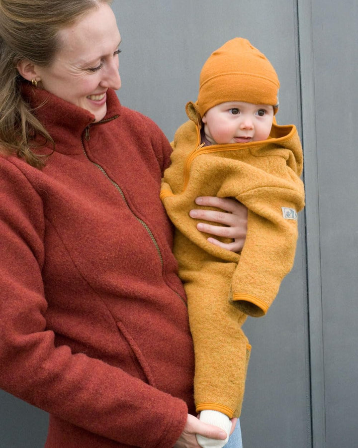 Lilano Wollfilz Winteranzug mit gefütterter Kapuze, 80% Wolle, 20% Bio-Baumwolle, Unisex, Natur, 3-6