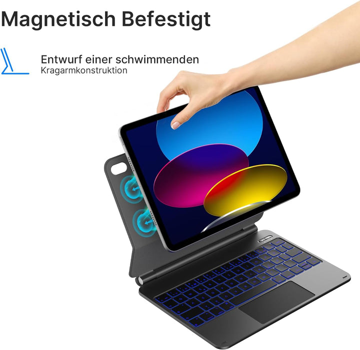 typecase Edge Magnetische Hülle mit Tastatur für iPad 11 Generation 2025 A16 11 Zoll und 10 Generati