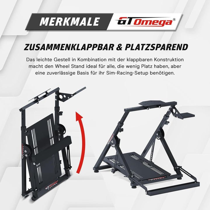 GT OMEGA APEX Lenkradständer – Kompatibel mit Logitech G923, G29, G920, Thrustmaster T300, T500 TX &