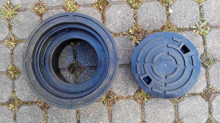 Varile DN160-DN200 Kontrollschachtdeckel Adapter Schwarz Rohrkappe, Deckel für Steigrohr, Schwarz