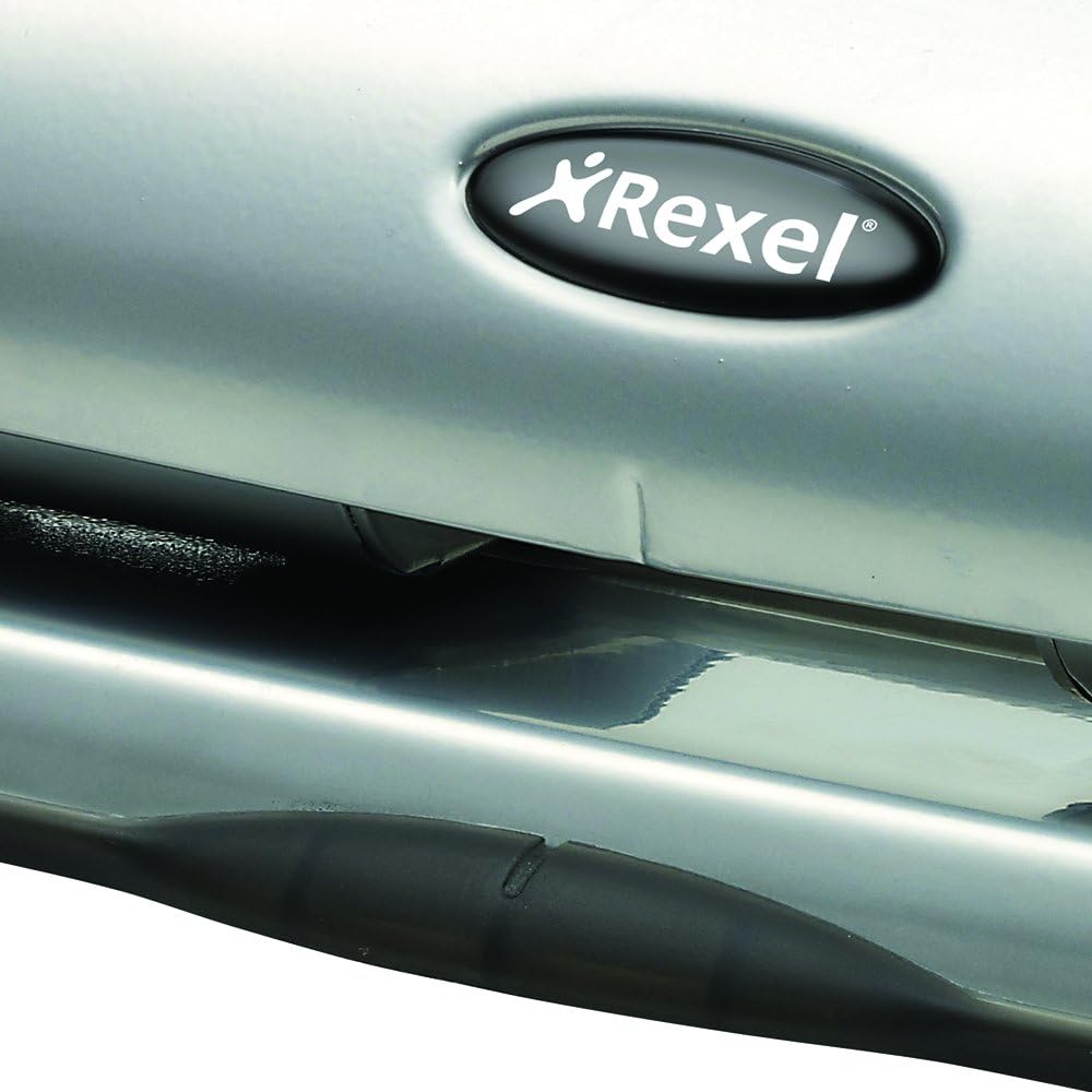 Rexel P425 Vierfach-Locher, silber/schwarz, für A4 Lochungen silber Einzelbett, silber Einzelbett