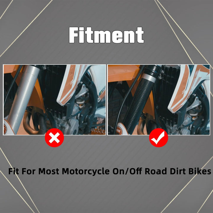 JFG RACING 140mm Motorrad Vorderradgabel Abdeckung,1 Paar Motorrad Gabelabdeckung Kohlefaser,Verstel
