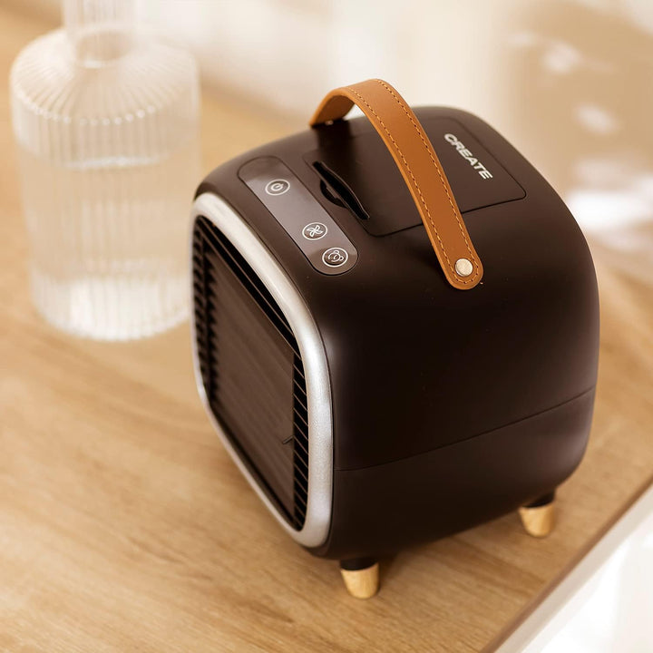 CREATE/AIR COOLER BOX STUDIO/Mini-Tischventilator Schwarz/USB-Kabel, LDC TOUCH PANEL, 3 Geschwindigk