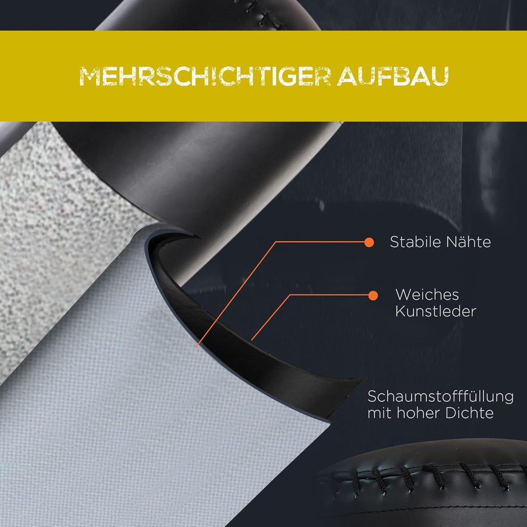 HOMCOM Standboxsack Stehend Freistehender Boxsack mit Saugnapf-Basis Boxpartner Erwachsene Heavy Dut